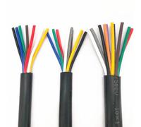 Câble électrique RVV 20 AWG 0,5 mm2 2/3/4/5/6/7/8/10/12/14/16/18 conducteurs en fil de cuivre noir(14 cores 3 meters)