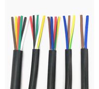 Câble électrique RVV 24 AWG 0,2 mm2 2/3/4/5/6/7/8/10/12/14/16/18 conducteurs en fil de cuivre noir(2 cores 5 meters)