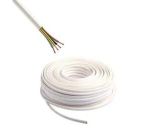 Câble électrique souple blanc - HO5VVF 4G1,5mm² - 50m