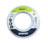 Câble électrique souple HO5 VV-F 2x1,5 mm² - Couleur/Longueur: blanc / 10 mètres