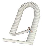 Câble électrique spiralé Extensible à Ressort, Câble d'alimentation rétractable à Ressort carré 2 conducteurs de,5 mm, m, 7, Noir et Blanc, for l'extérieur(White,Stretch 2.5 Meter)