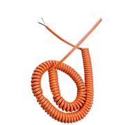 Câble électrique spiralé Extensible à Ressort, Câble spiralé Orange à 2 conducteurs 20 AWG 0,5 mm², rétractable, Extensible, 1 mètre, mètres, 10(Stretch 7 Meters)