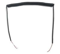 Câble électrique télescopique à ressort spiralé flexible et bouclé - 2 conducteurs - 0,3 mm - Noir - Extensible - Bobine rétractable (détirer 1,25 m)