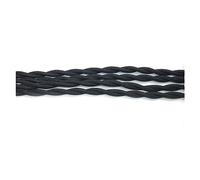 Câble électrique tressé Câble d'alimentation tressé 2 conducteurs 0,75 mm, gainé textile multicolore, 0,5 à 100 mètres(Black,30m)