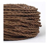 Câble électrique tressé Câble d'alimentation tressé 2 conducteurs 0,75 mm, gainé textile multicolore, 0,5 à 100 mètres(Brown,30m)