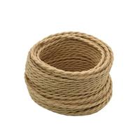 Câble électrique tressé Câble de suspension 2 x 0,75 mm, corde de chanvre en cuivre jaune, plusieurs longueurs(20meter)