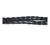Câble électrique tressé Cordon d'alimentation en tissu multicolore à 2 conducteurs, 2 x 0,75 mm, 250 V, 1 à 30 mètres(Black,30 Meters)