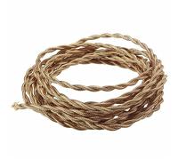 Câble électrique tressé Cordon de lampe tressé à 2 conducteurs de 0,75 mm², 8 A, 300 V, multicolore, 1 à 30 mètres(Gold,30meter)