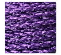 Câble électrique tressé Cordon de lampe tressé à 2 conducteurs de 0,75 mm², 8 A, 300 V, multicolore, 1 à 30 mètres(Purple,1meter)