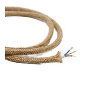 Câble électrique tressé Fil électrique 2 ou 3 brins en corde de chanvre tressée, style rétro, for suspension, plusieurs longueurs(3 Core,5meter)