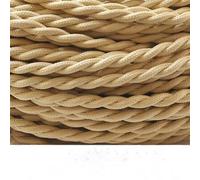Câble électrique tressé Fil électrique en cuivre recouvert de tissu, 2 x 0,75 mm, 250 V, multicolore, plusieurs tailles(Linen,3Meter)
