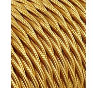 Câble électrique tressé/tressé avec revêtement en tissu. Couleur dorée. Section 3 x 0,75 (5 mètres)