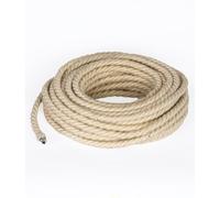 Câble électrique Tresse/Tressé revêtu de tissu. Couleur Jute ø14 mm. Section 3 x 0,75 (5 mètres)