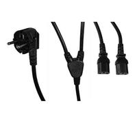 Equip Câble d'alimentation Y 112220 Schuko vers 2x IEC C13 1,8 m noir connecteur à 90°