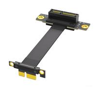 Câble élévateur haute vitesse 3.0 X1, double angle droit de 90° mâle vers femelle, rallonge flexible blindée 8 Gbps pour GPU/Capture/RAID/SSD (5 cm)