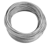 Câble en Acier 3mm, 30m / 98.4ft Acier Inox Câble Métallique Fil, 7 x 7 Métal Corde en Acier Inoxydable, 352lbs(160kg) Capacité de Charge / 1404lbs(637kg) Maximum
