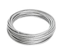 Câble en Acier de 8 mm, Câble en Acier Inoxydable Flexible de 10 m Corde en Fil D'acier 7 x 19 avec Revêtement PVC pour Fixer Vélos Pergolas Tentes Barbecues Tondeuses à Gazon Cordes à Linge