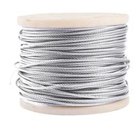 Câble en acier inoxydable 5-10mm, 7x7, 15m, 4 manchons | Câble en acier inoxydable 304 flexible 7x7, coupable jusqu'à 15m(6mm Diameter,6m/19.68ft)