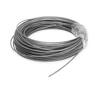 Câble en acier inoxydable, Câble métallique en acier inoxydable 304 7x7, argent, diamètre 1-2mm, 50-100 mètres(1mm,50 meters)