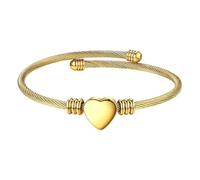 Câble en acier inoxydable en forme de cœur élégant pour femme, chaîne réglable à la mode pour un usage quotidien, taille unique, Comme décrit