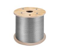 VEVOR Câble Acier Inoxydable 3,2 mm x 304,8 m Cable Inox 316 Fil Tressé Inox pour Système de Garde-corps de Terrasse, Treillis de Jardin, avec Coupe-câble, Résistance à Rupture 798,3 kg, 1x19 Brins