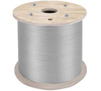 Câble en Acier Inoxydable-VEVOR-6,4 mm x 61 m-Chargr 2900 kg-pour Garde-corps, Balustrade, Guirlande Lumineuse à Suspendre