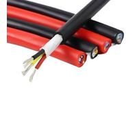 Câble en caoutchouc de Silicone rouge noir, noyau 2/3/4/6, 0.3-6 mm², 5M, 450/750V, fil d'alimentation haute température(Red x 3 Cores,Square 0.5mm)