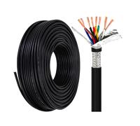 Câble En Cuivre Blindé Ignifuge Flexible À 8 Conducteurs, Fils Électriques Domestiques For Systèmes De Sécurité, Maison Intelligente, Contrôle Industriel Et Audio(30ft,0.5mm²)