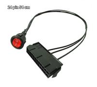Câble en cuivre et étain de 54cm, 24 broches femelle ATX PSU, alimentation PC, testeur de démarrage, cavalier de démarrage avec interrupteur marche/arrêt 54cm
