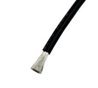 Câble en cuivre étamé noir extra souple, fin, pliable et résistant aux hautes températures(14 AWG,5m)