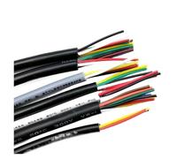 Câble en cuivre gainé de 5M, 30awg-14awg, noir et blanc, 2 3 4 5 6 7 8 10 cœurs, ligne USB souple, fils de commande Audio électrique UL2464(Black 30AWG,5M_4CORES)