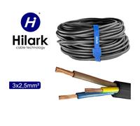 Hilark Cable Tech Câble H07RN-F 3x2,5 mm2 Câble de Chantier Industrie Convient pour l'extérieur (50m, Noir)