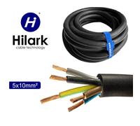 Hilark Cable Tech Câble caoutchouc H07RN-F 5x10 mm2 (5g10 mm2) (10m, Noir)