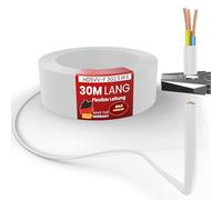Câble en plastique H05VV-F 3G0,75 - 3G1 - 3G1,5 ou 3G2,5 - Blanc - Câble flexible - H05VV-F 3G2,5 WS, 30 m
