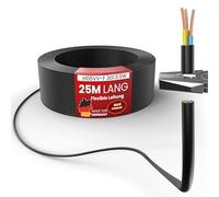 Câble en plastique souple H05VV-F 3G0,75 - 3G1, 3G1,5 ou 3G2,5 - Noir - De 5 à 100 m - Câble d'appareil - (H05VV-F 3G1,5 SW, 25 m)