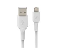 Cable en pvc, USB-A vers Micro-USB, longueur 1m, blanc