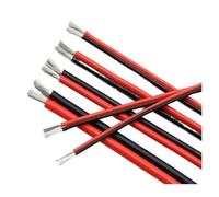 Câble en silicone à 2 broches, fil de cuivre haute température 28-8AWG | Fil de silicone flexible noir rouge(3M_22 AWG)
