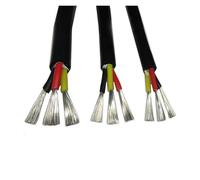 Câble en silicone à 3 conducteurs, câble haute température, fil antigel de 6 mètres, caoutchouc AGR(Noir,3core 1mm2)
