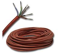 Câble en silicone Câble sauna par le compteur SIHF-J 5x2,5 mm² (mm2) e.B. pour le poêle de sauna jusqu’à 9kW, 100% OFC en cuivre étamé - sélection par palier de 1 mètre (voir menu déroulant)