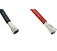 Câble en Silicone de 5m, Fil Rouge Noir, Batterie Voiture, câblage Automobile, Fils électriques 28 26 24 22 20 18 16 14 12 10 8 6 4 2 1 Awg(Black and Red,16 AWG 5m)