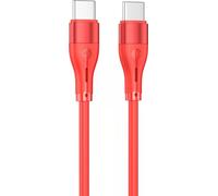 Câble en silicone tellurique de type C à type C, 3 A, PD60 W, 1 m, rouge