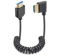 Câble en Spirale HDMI 2.1 (1,2m), 48Gbps Right Angle 8K HDMI Mâle vers Mâle Cable Prise en charge de 8K@60Hz, Compatible avec Caméscope, Moniteur TV, PS5, Moniteur, PC