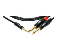 Câble en Y Mini-Jack 3.5mm mâle symétrique / 2x Jack 6.35mm mâle asymétrique MiniLink Pro noir 90cm KLOTZ