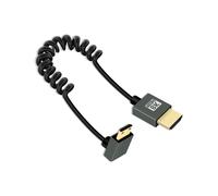 Câble enroulé mini hdmi vers hmdi 8k 2.2ft, câble hdmi vers mini hdmi spiral à ressort, câble hdmi court 2,1 8K@60Hz 48gbps pour appareil photo/caméscope/hdtv/tablette (Vers le haut)