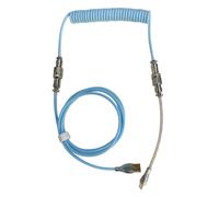 Câble enroulé USB Type C pour clavier mécanique, 2.8m, câble enroulé rétroéclairé rvb, connecteur de fil enroulé d'aviateur en spirale, paracorde pour clavier