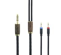 Câble équilibré de 4,4 mm 6N OCC en cuivre plaqué argent avec coque en bois de noyer compatible avec Monolith M1060, M1060C, M565, M565, pour casque AudioQuest NightHawk (2 x 2,5 mm)