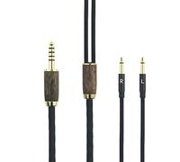 Câble équilibré de 4,4 mm mâle 6N OCC en cuivre argenté compatible avec Meze 99 Classics pour casque Meze 99 Neo avec boîtier en noyer