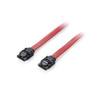 Câble Equip 111900 SATA III 0.5m Rouge, Connecteurs 7-pin Mâle/Mâle, AWG 26, RoHS, pour connexion de périphériques SATA.