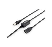 Câble Equip 133310 USB 2.0 A Mâle / A Femelle 10m Noir, Débit 480 Mbit/s, PVC, RoHS - Dimensions (LxPxH): 15.5x8x10000mm, Poids 227g