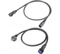 Câble étanche Cables Dmx Exterieur 1m + 1m Câble Alimentation ip65 avec Plug, Extension Cable Outdoor Connecteurs Du Lumières de scène étanche à la Controleur Dmx 512 ou Alimentation électrique 220V